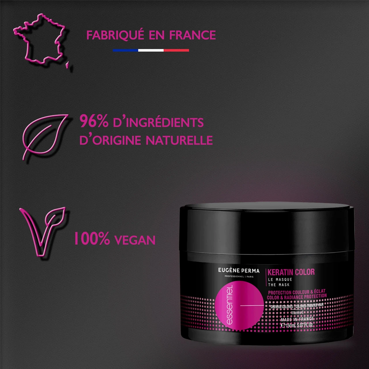 Masque Keratin Color Eugène Perma 500ml – Image 4
