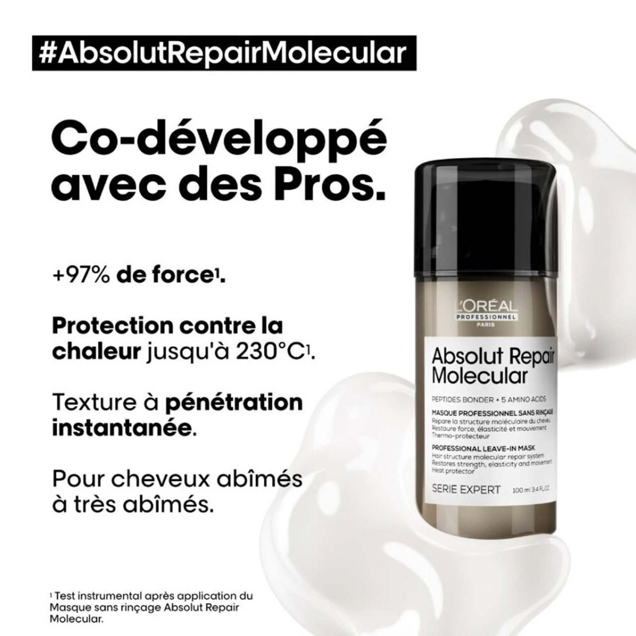 Masque Sans Rinçage Absolut Repair Molecular L'Oréal Professionnel 100 Ml – Image 3