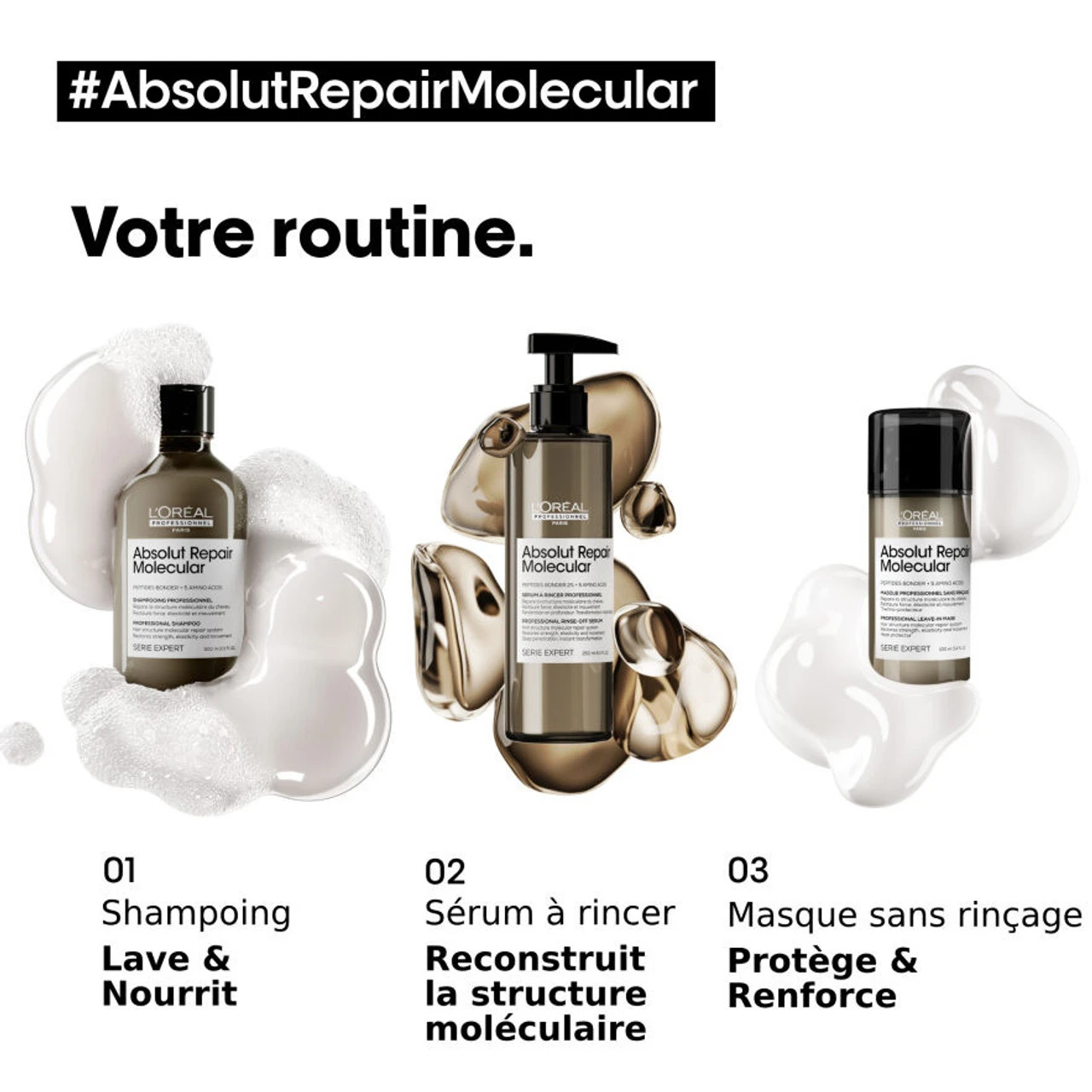 Shampooing Absolut Repair Molecular L'Oréal Professionnel 500 Ml – Image 4